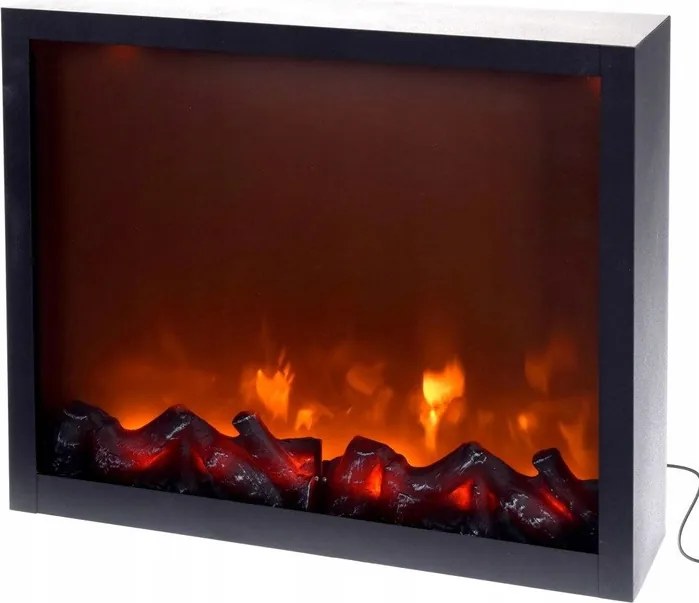 LED-es Elektromos kandalló 41x35cm Mozgó láng tűz utánzat Függő