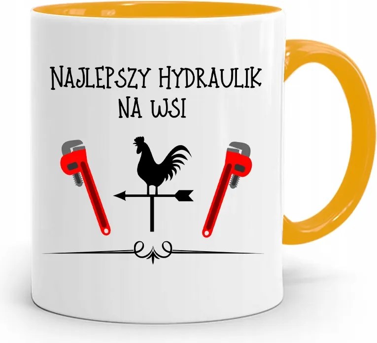 Sárga Bögre Ajándék A Legjobb Vízvezeték Szerelőnek fényképes nyomtatással