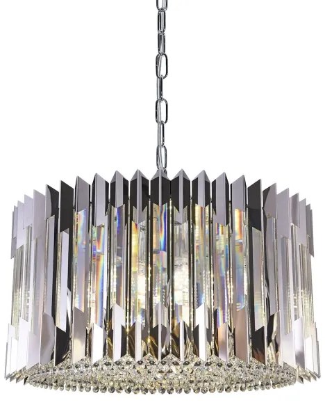 Csillár láncon RITZ 12xE14/40W/230V átm. 54 cm fényezett króm