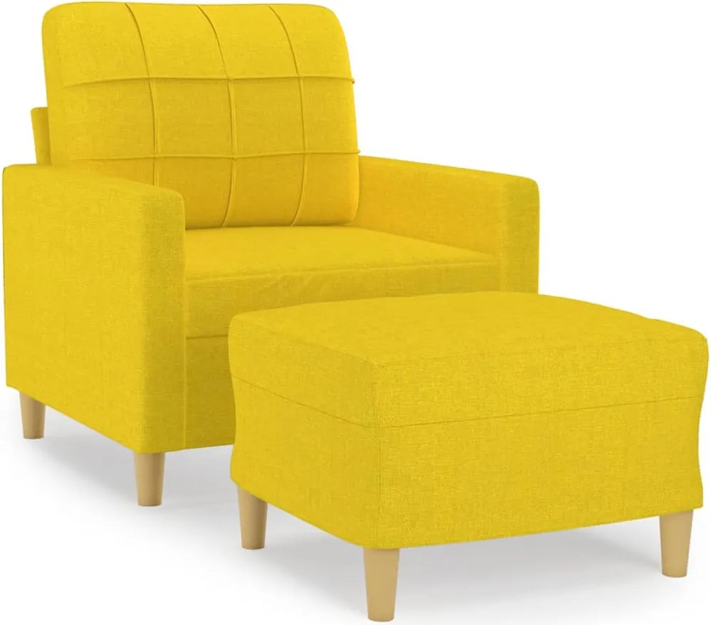 vidaXL világossárga szövet kanapéfotel lábtartóval 60 cm