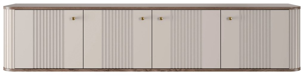 Vesper 4D függő TV-szekrény 187 cm - kasmír / diófa / arany fogantyúk