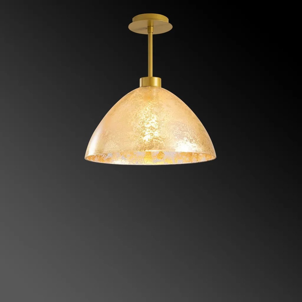 Bergama N-146 arany fém és üveg függőlámpa, Ø34 cm
