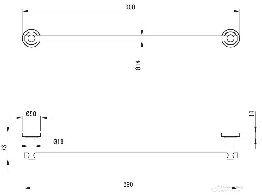 Deante Temisto, 1 soros törölközőtartó 60 cm, sárgaréz, DEA-ADT_M621