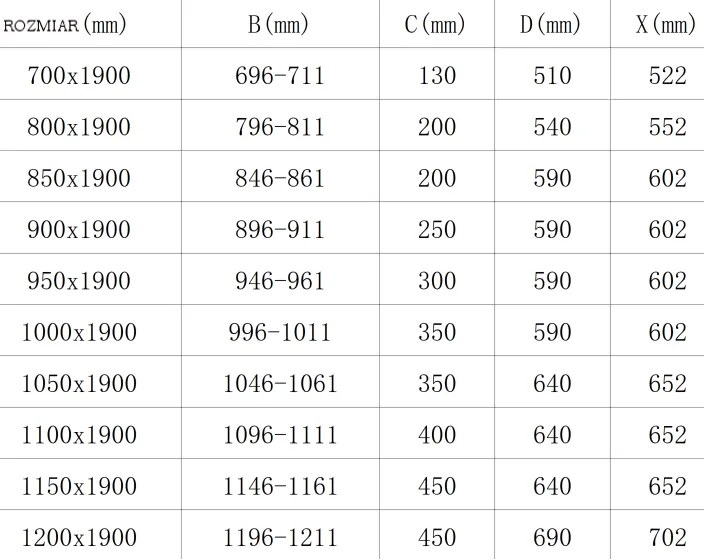 Mexen Roma, 1 szárnyú nyitható ajtó 105 x 190 cm, 6 mm átlátszó üveg, króm profil, 854-105-000-01-00-D