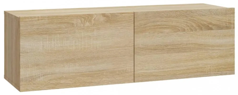 4 db sonoma tölgy színű fali TV-szekrény 100 x 30 x 30 cm