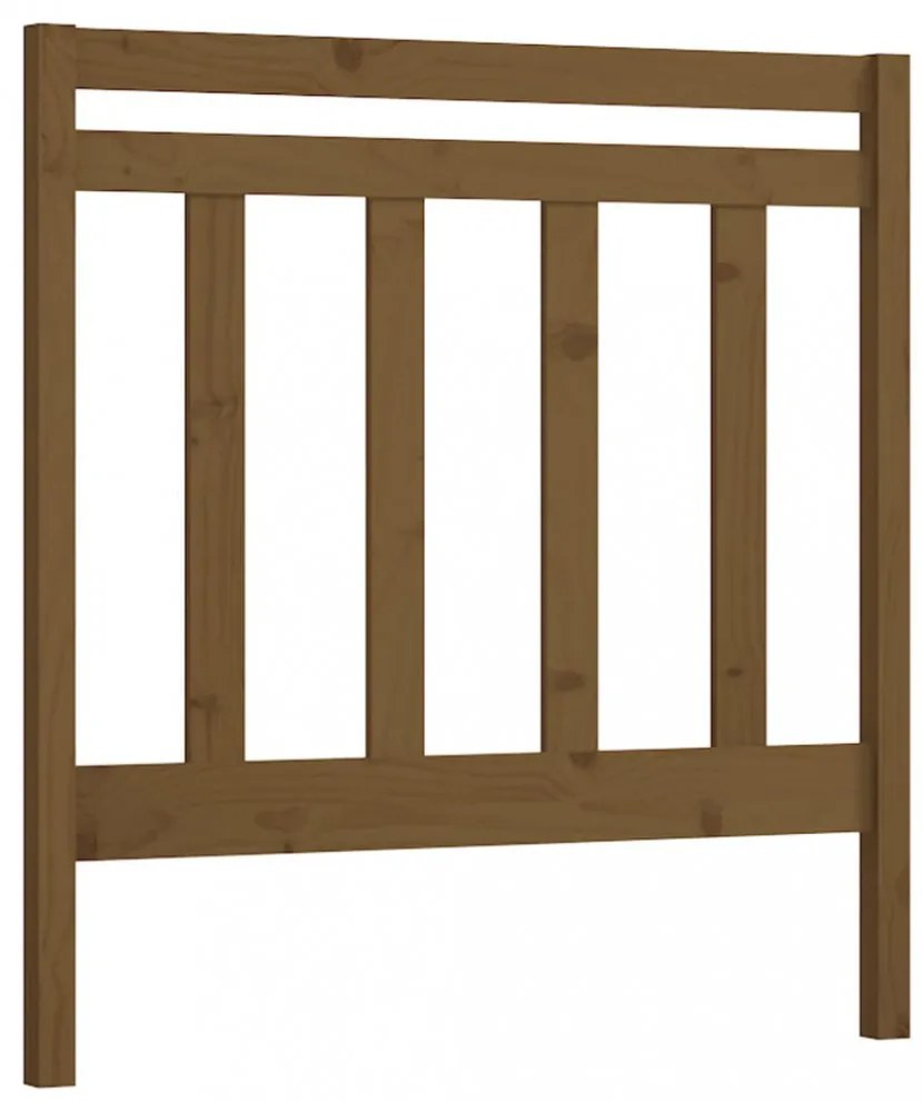 mézbarna tömör fenyőfa ágyfejtámla 95 x 4 x 100 cm