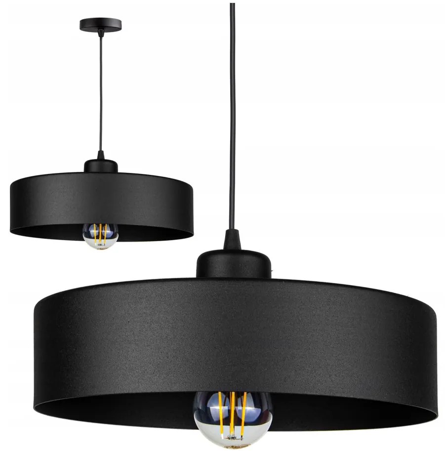 Függőlámpa fekete fém búrával | Loft - Industrial | Glimex Lavor Large 1xE27 GOL69C