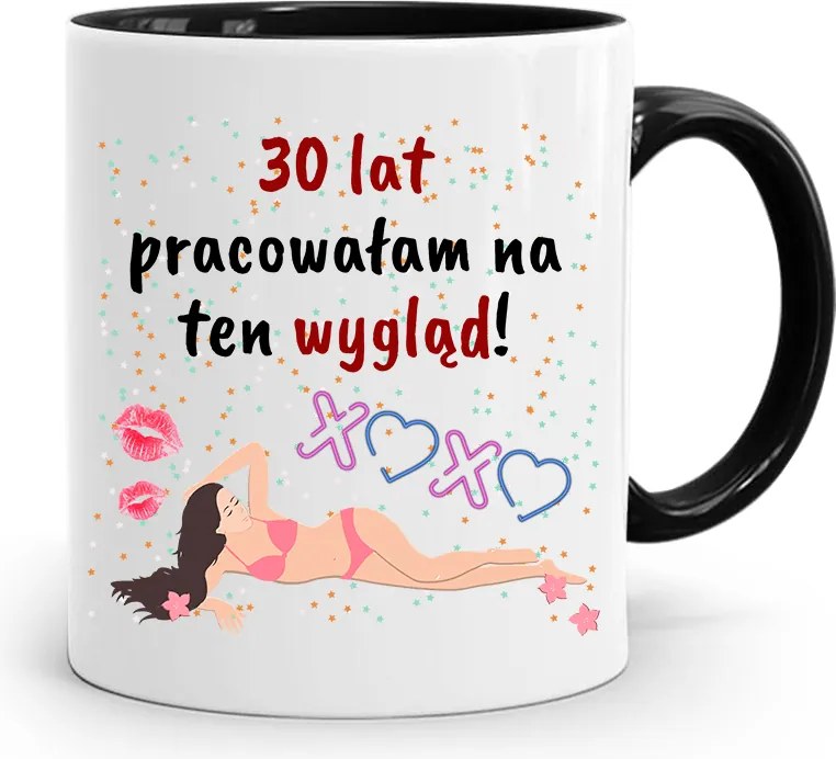 Születésnapra 30 30. 30-as Bögre Fekete Ajándék fényképes nyomattal