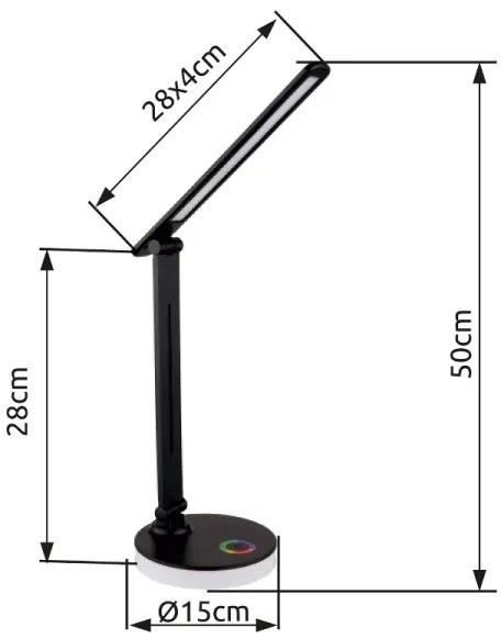 Globo 58445B - GERALDO LED RGBW állítható asztali lámpa LED/5W+2W/230V