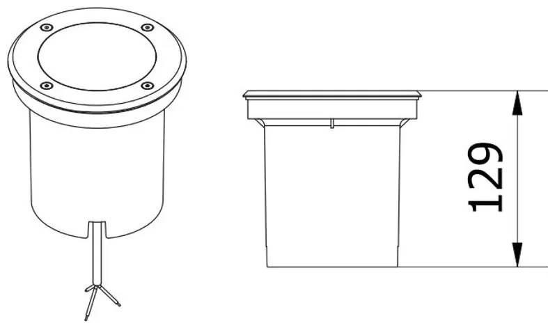 Lámpa Kerti lámpatest BETA-O (kör), max.50 W, GU10, IP67, AC220-240V, 50/60Hz, inox
