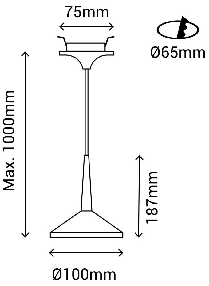Rita fehér függőlámpa, magasság 100 cm - SULION