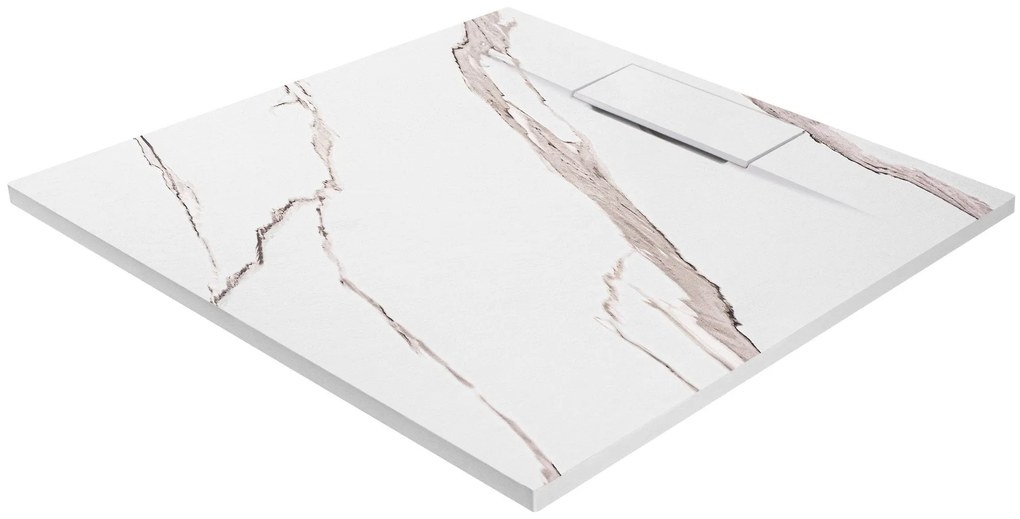 Zuhanytálca Bazalt CARRARA WHITE 90x90