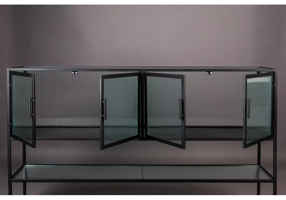 Fekete fém tálalószekrény 150x90 cm Boli – Dutchbone