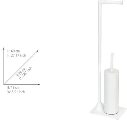 WENKO 26072100 - WC-kefe HELLA 15x69 cm fehér