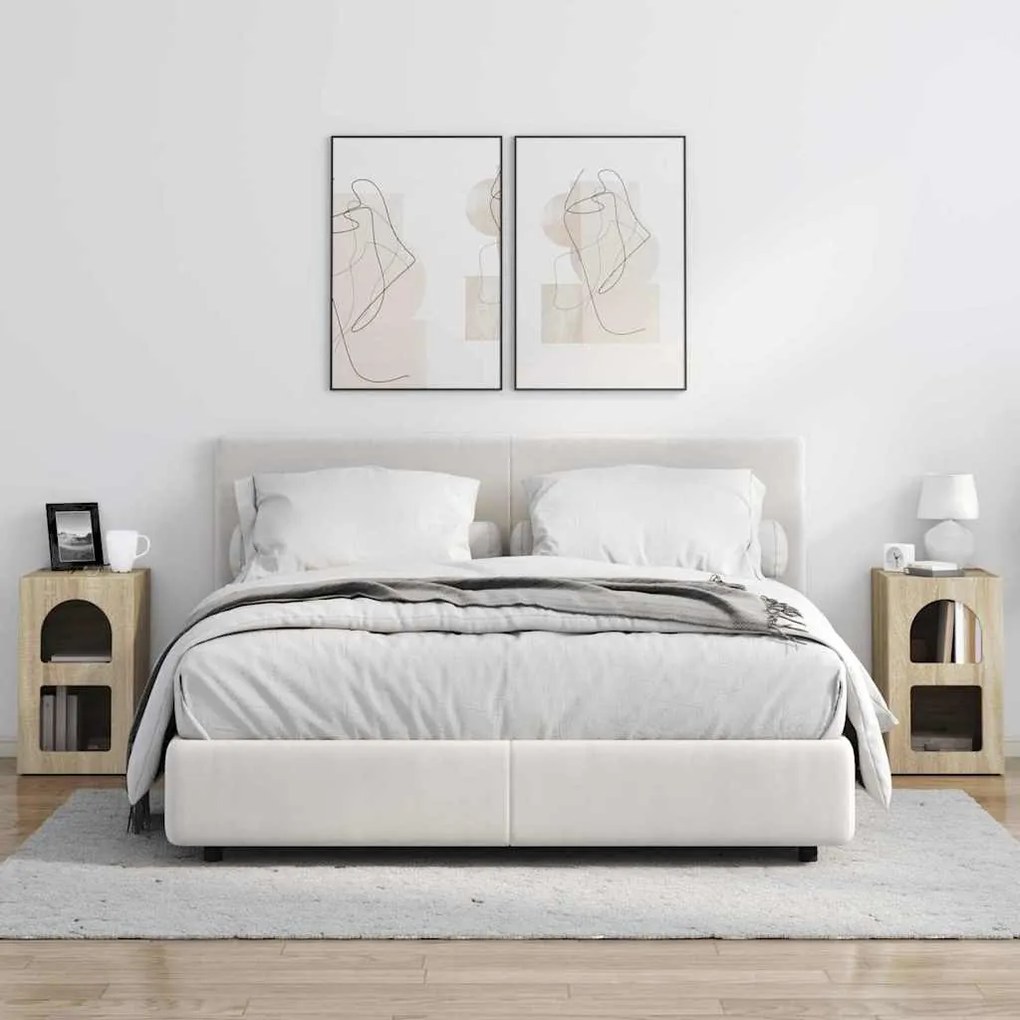 vidaXL Éjjeli asztal 2 pcs Sonoma tölgy 29.5 x 35 x 50 cm Faanyag