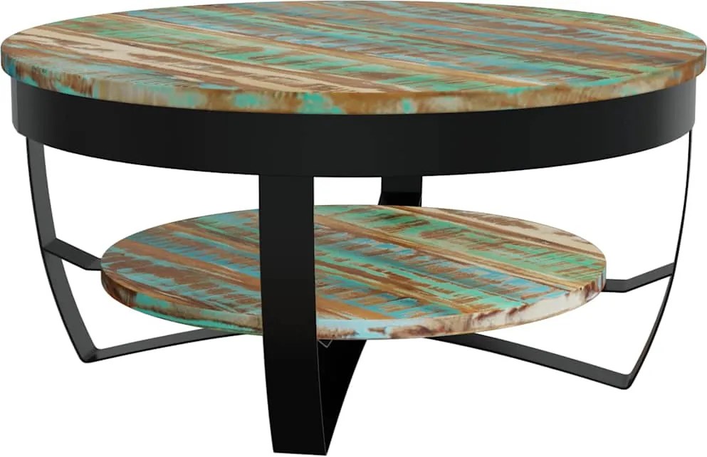 vidaXL tömör újrahasznosított fa dohányzóasztal 65 x 32 cm