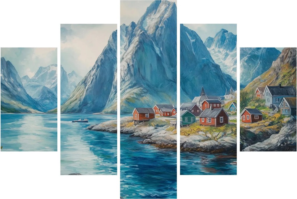 Kép - Norvég falu (150x105 cm)