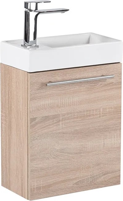 Fantastic alsó fürdőszoba bútor, mosdóval, sonoma tölgy színben