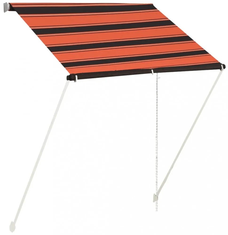 narancssárga és barna feltekerhető napellenző 150 x 150 cm