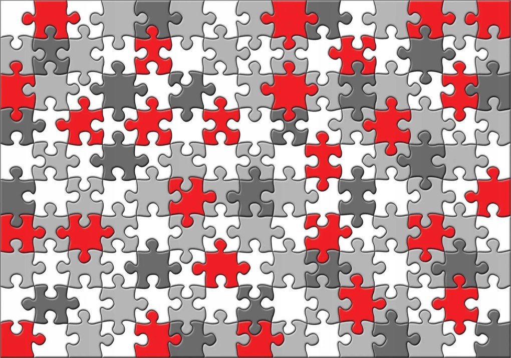 Fotótapéta flizelina Puzzle Absztrakt Mozaik szürke-piros 400x280 +ragasztó