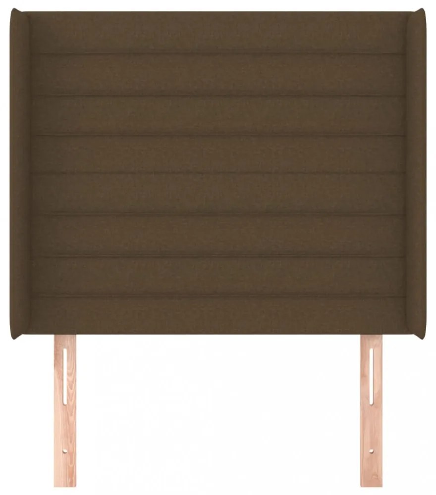 sötétbarna szövet fejtámla szárnyakkal 103x16x118/128 cm