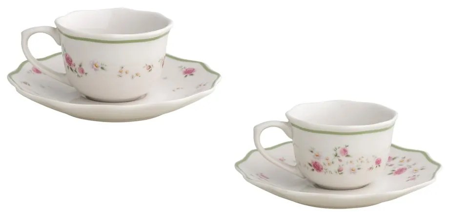 Fehér porcelán eszpresszó csésze szett 2 db-os 90 ml Nonna Rosa – Brandani