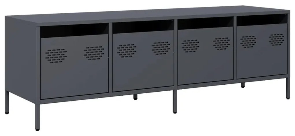 antracit hidegen hengerelt acél TV-szekrény 135x39x43,5 cm