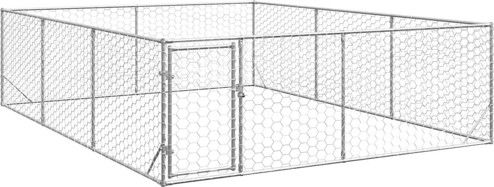 vidaXL kültéri kutyakennel ajtóval 3x4x1 m horganyzott acélból