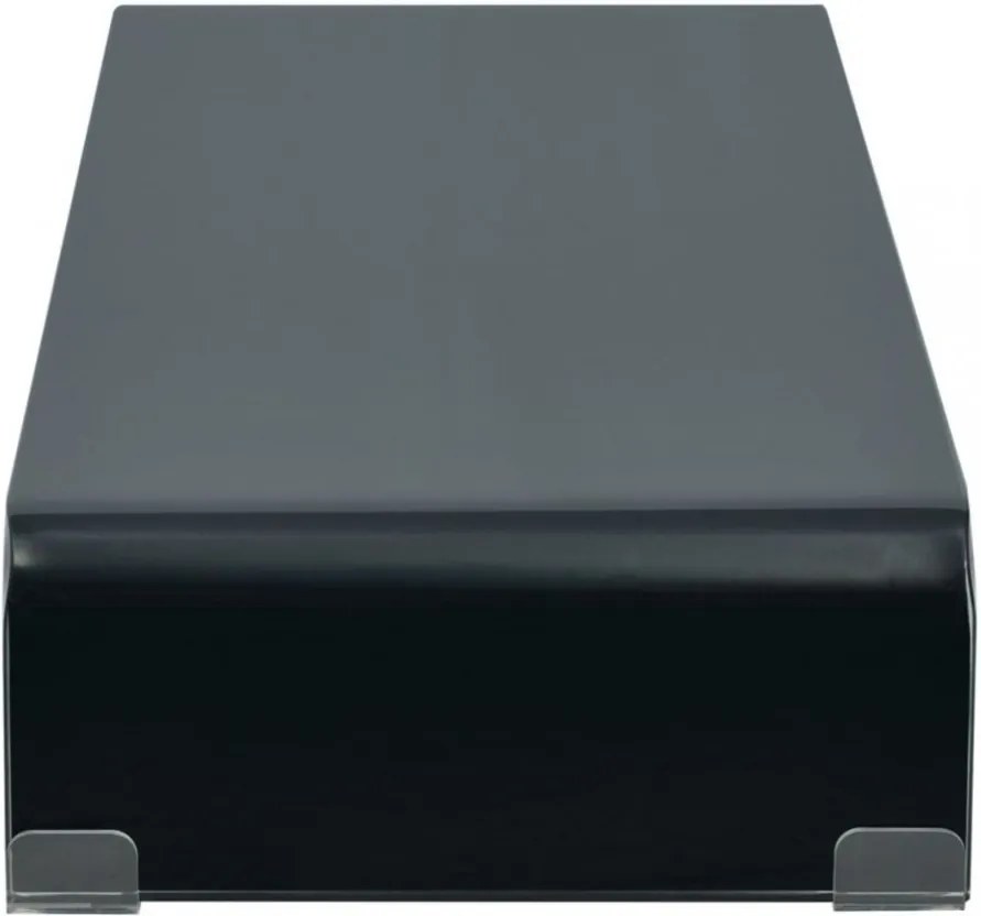 Fekete üveg TV/monitor állvány 70x30x13 cm