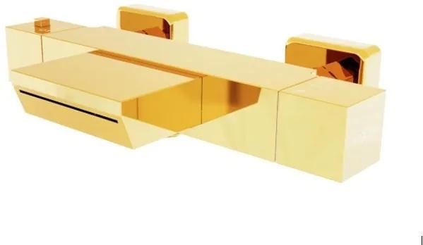 Mexen Cube termosztátos kádtöltő csaptelep - arany (77360-50)