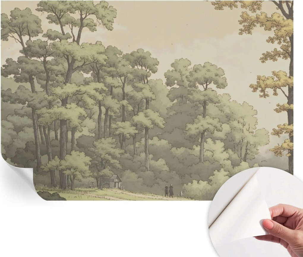 Öntapadós tapéta Divatos 3D fali ragasztó Erdei idill 152x104 cm