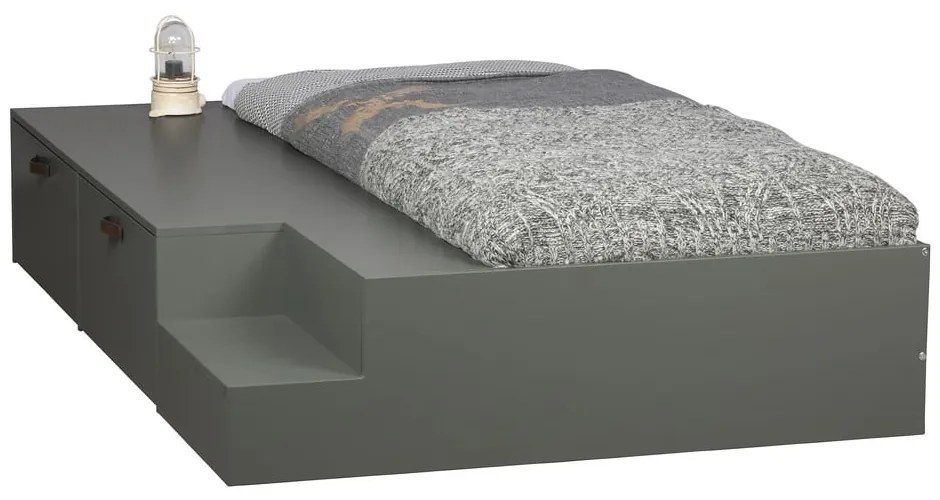 Zöldes szürke borovi fenyő gyerekágy tárolóhellyel 80x200 cm Stage – vtwonen