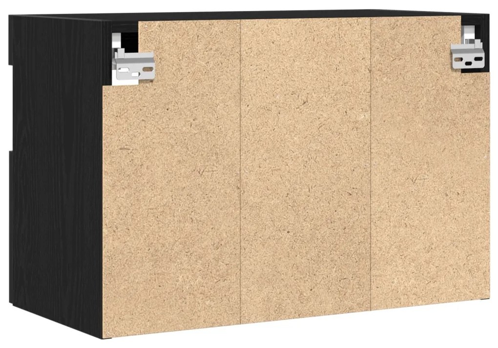 TV Fali Szekrény LED Fénnyel Fekete Tölgy 60x30x40 cm