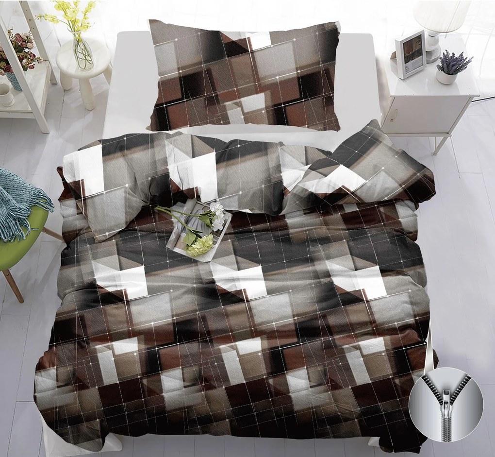 Pamut ágynemű VAREON barnásszürke Ágyneműhuzat mérete: 70 x 90 cm | 140 x 200 cm