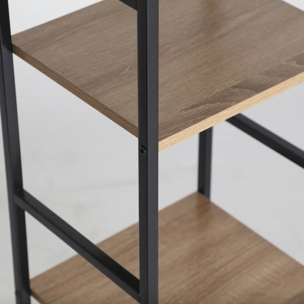 Intenso Home 5 szintes könyvespolc ajtóval 29 x 144cm (Aranytölgy) | Univerzális tároló állvány fém lábakkal