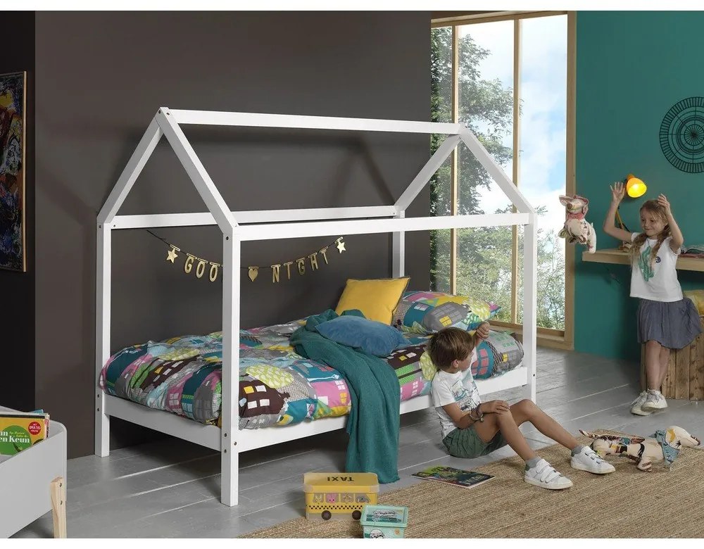 Fehér házikó alakú gyerekágy 90x200 cm Dallas - Vipack