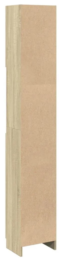 sonoma tölgy színű szerelt fa fürdőszobaszekrény 32x25,5x190 cm