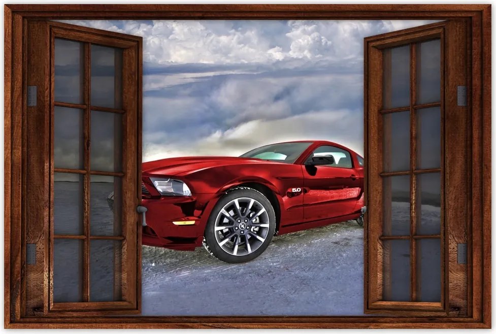 Poszter 60x40 Piros Ford Mustang