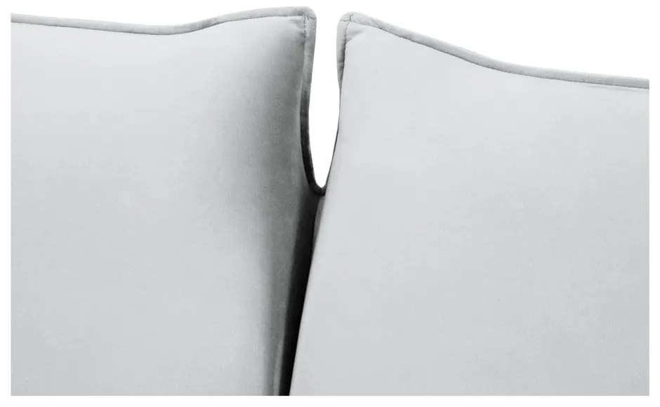 Világosszürke bársony kinyitható kanapé 214 cm Vienna – Cosmopolitan Design