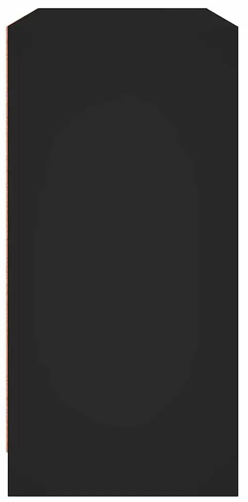 fekete szerelt fa tálalószekrény 102x37x75,5 cm