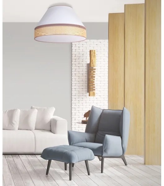 Duolla - Mennyezeti lámpa AVIGNON 3xE27/15W/230V á. 60 cm fehér/rattan