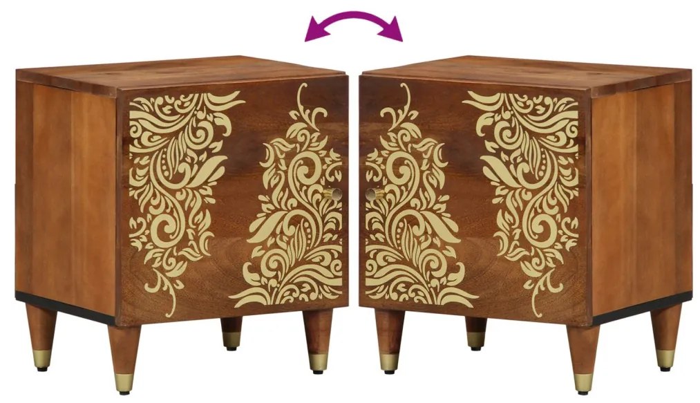 Éjjeliszekrény 2 pcs mézbarna 40 x 33 x 46 cm tömör mangófa
