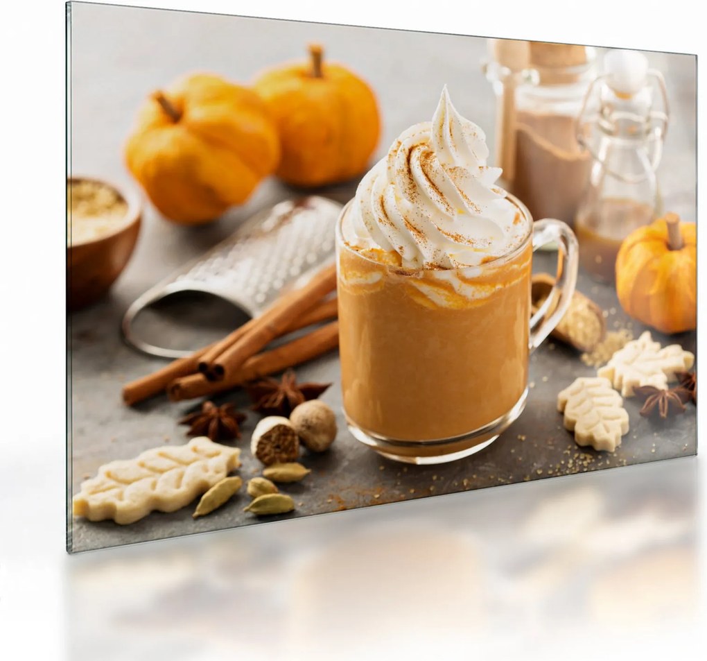 Üveg kép - Tök latté (70x50 cm)