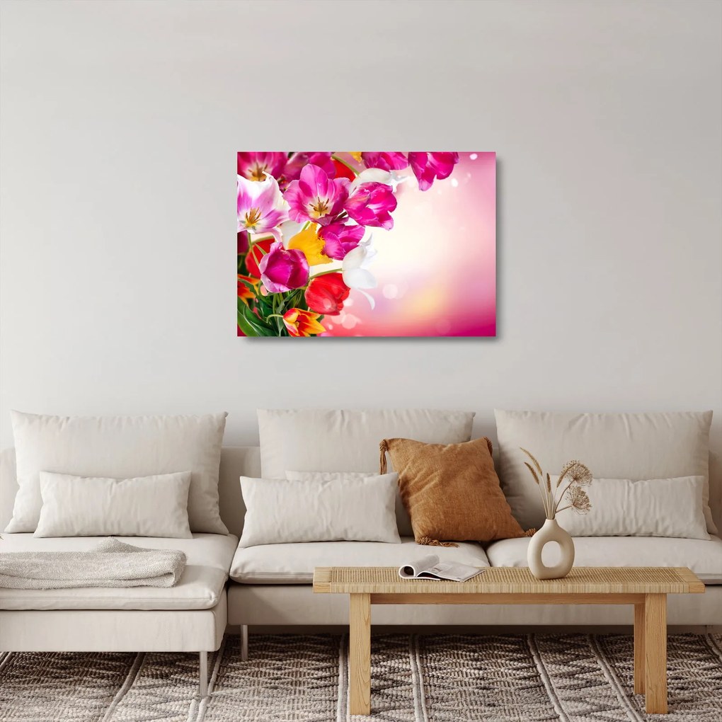 Tulipán képe (üvegen) (70x50 cm)