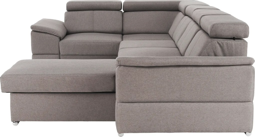 Ülőgarnitúra, szürkésbarna Taupe, jobbos kivitelezés, SEGORIA ROH U