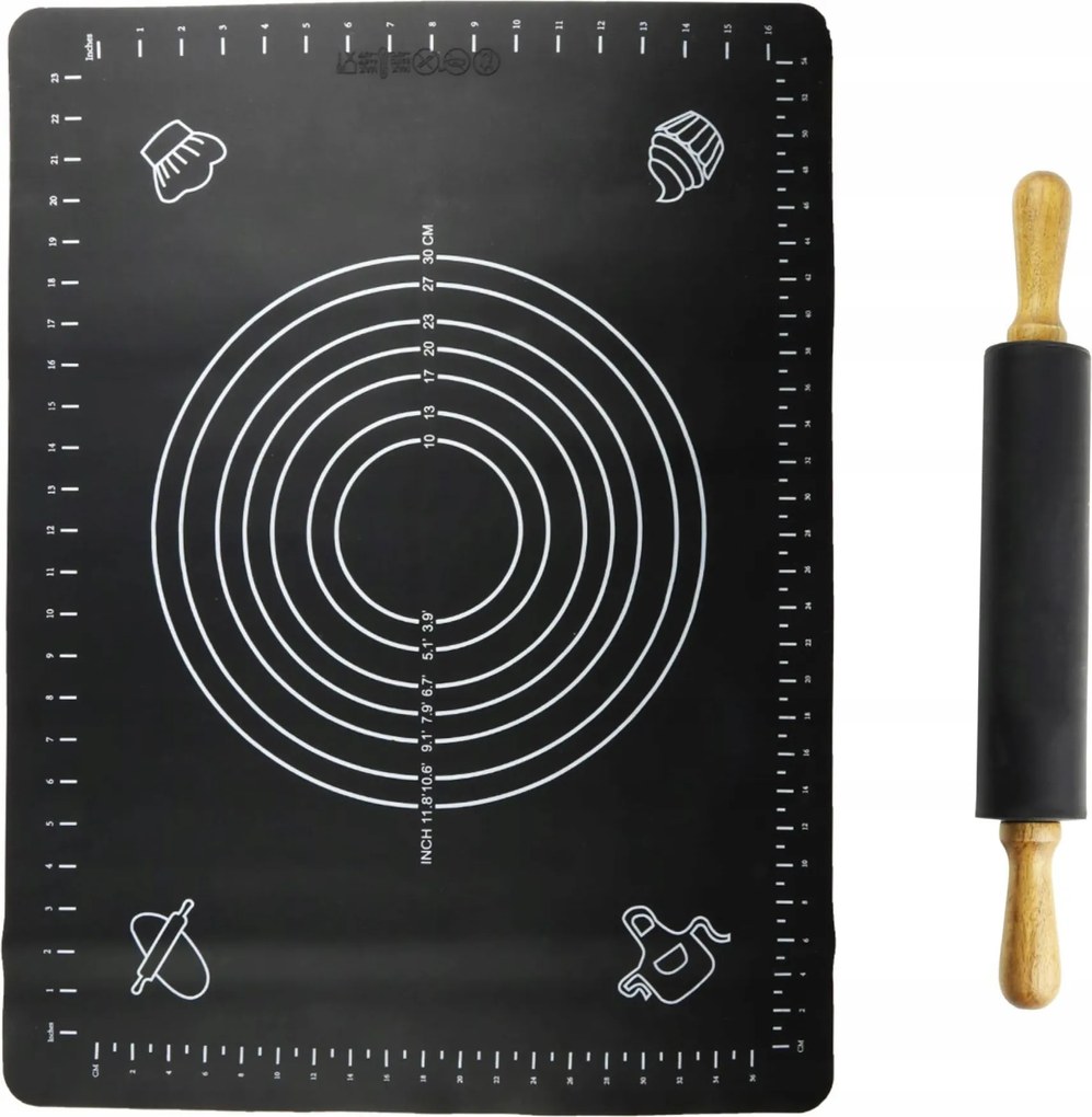 Szilikon Asztalszőnyeg 60x45cm konyhai mérőpohárral Henger