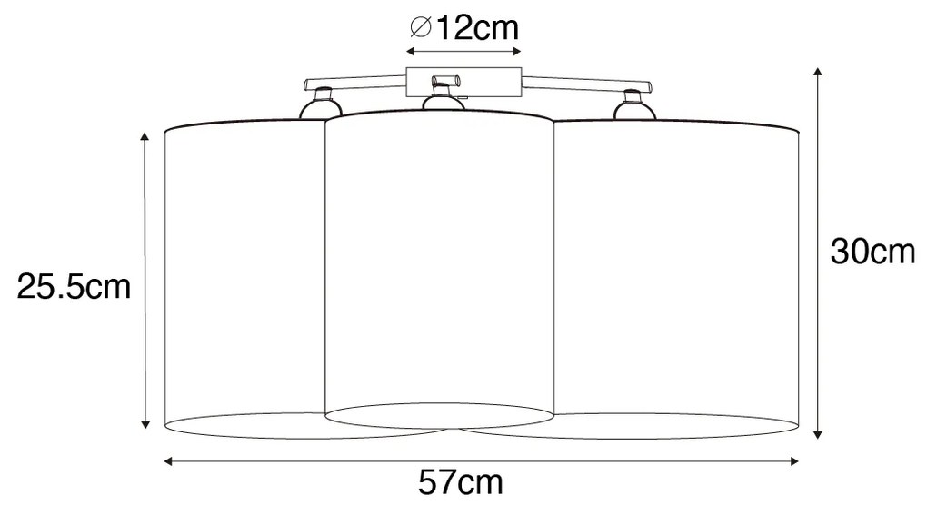 Mennyezeti lámpa fekete arannyal belül 3-lámpás - Multidrum