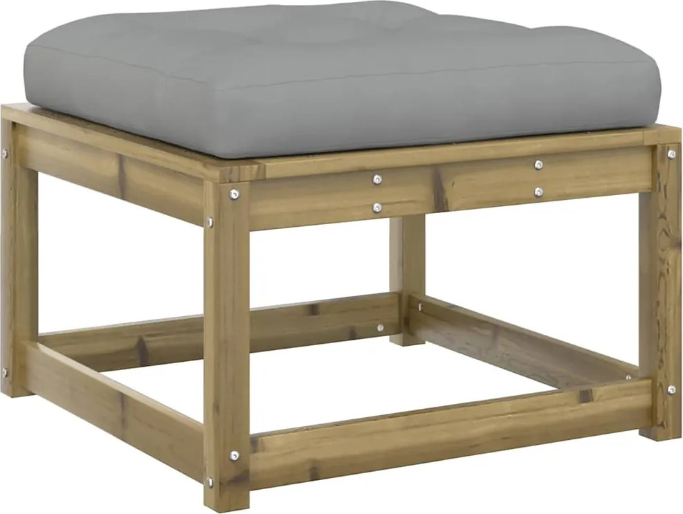 vidaXL impregnált fenyőfa kerti lábzsámoly párnával