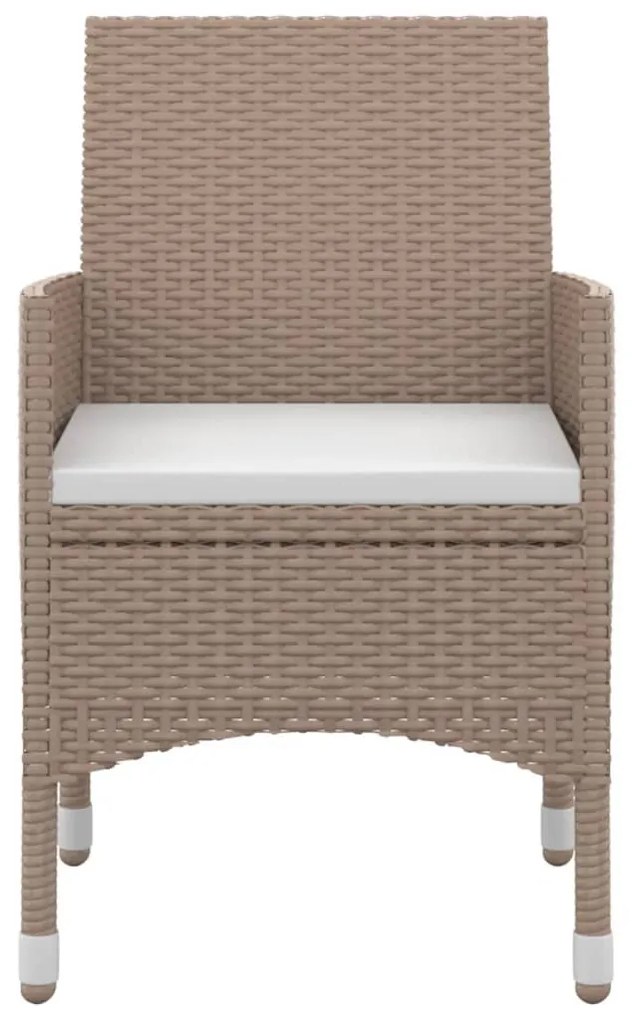 3 részes polyrattan és üveg kerti étkezőgarnitúra párnákkal