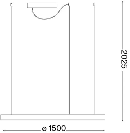 Ideal Lux - LED függeszték kábelen ORACLE SLIM LED/83W/230V 4000K átm. 150 cm arany